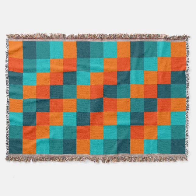 Colorful Squares 01 Throw Blanket (Front)