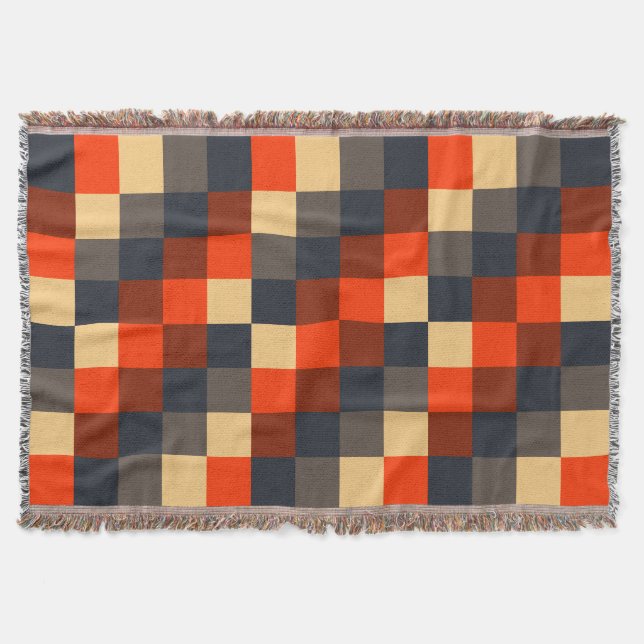 Colorful Squares 02 Throw Blanket (Front)