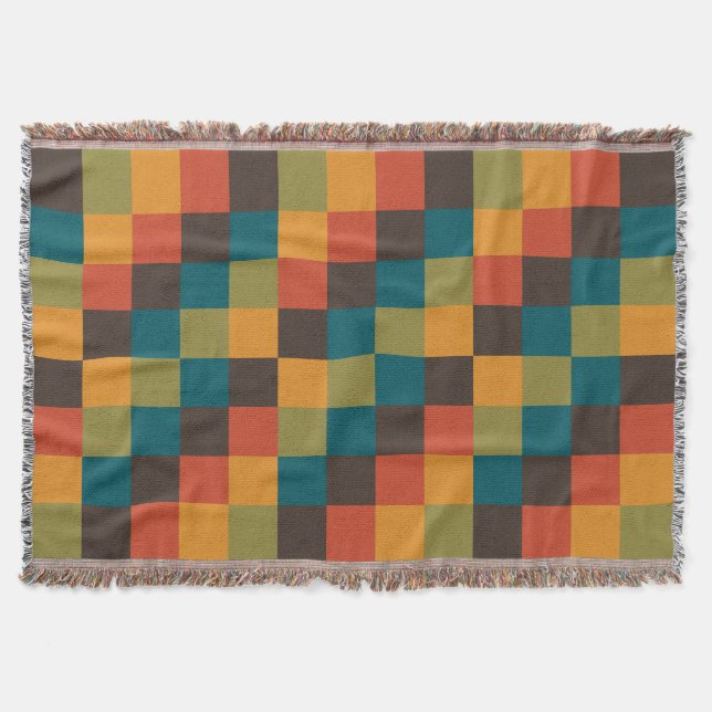 Colorful Squares 03 Throw Blanket (Front)