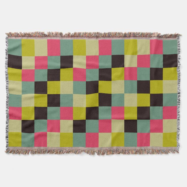 Colorful Squares 06 Throw Blanket (Front)