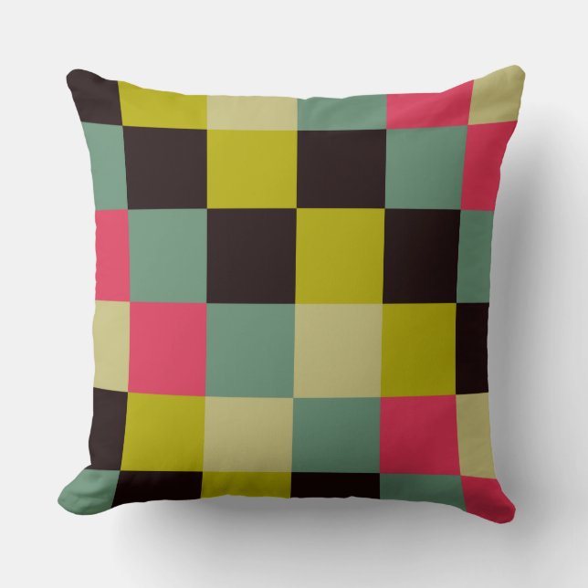 Colorful Squares 06 Throw Pillow (Front)