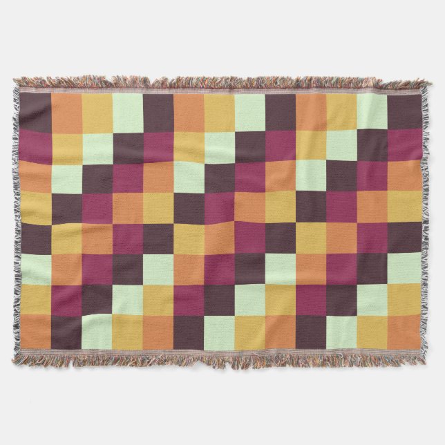 Colorful Squares 08 Throw Blanket (Front)