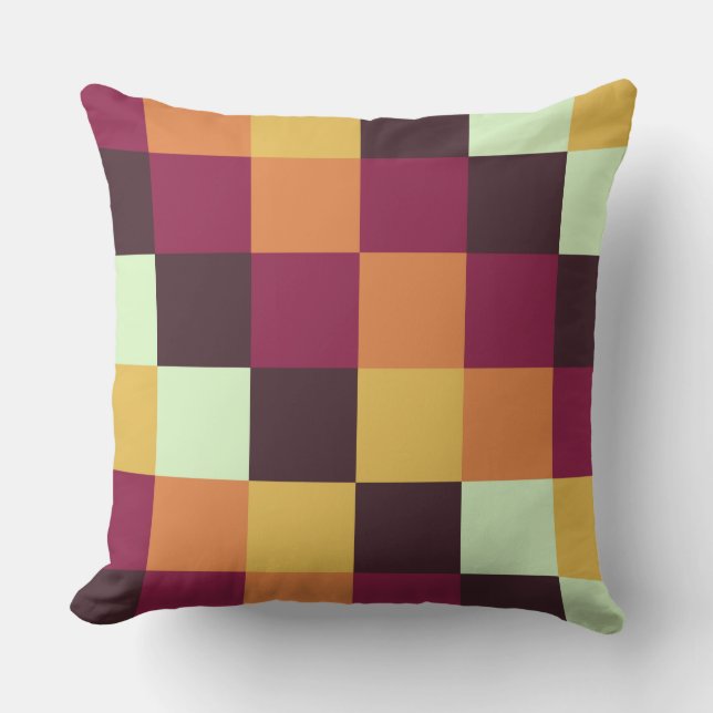 Colorful Squares 08 Throw Pillow (Front)