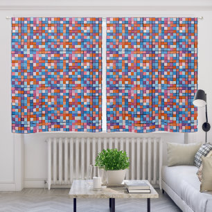 Colorful Squares Blackout Curtains