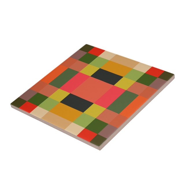 colorful squares ceramic tile (Side)