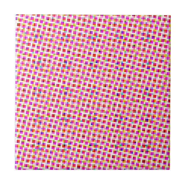 Colorful Squares Ceramic Tile (Front)