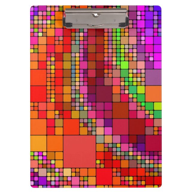 Colorful squares clipboard (Front)