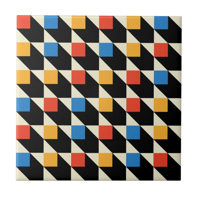 Colorful Squares Decorative Tile (Front)