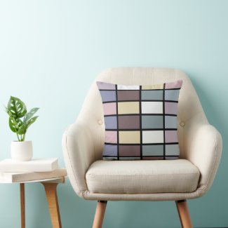 Colorful Squares Geometric Throw Pillow