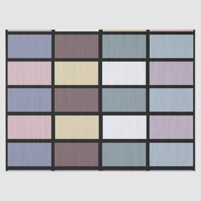 Colorful Squares Geometric  Tissue Paper (Front)