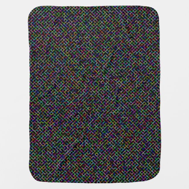 colorful squares geometric unique vibrant pattern baby blanket (Front)