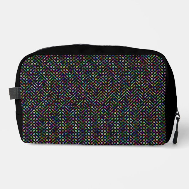 colorful squares geometric unique vibrant pattern dopp kit (Front)