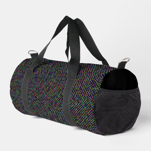 colorful squares geometric unique vibrant pattern duffle bag (Right Corner)