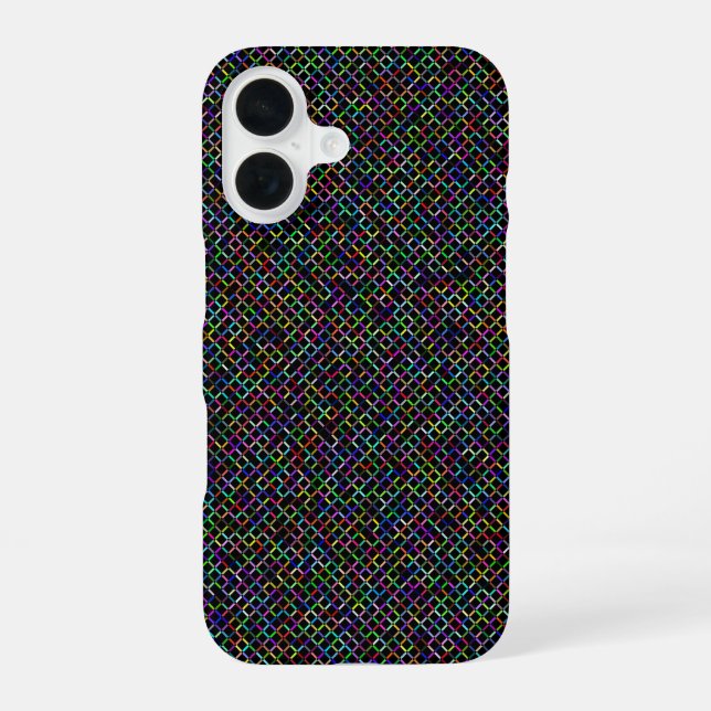 colorful squares geometric unique vibrant pattern iPhone case (Back)