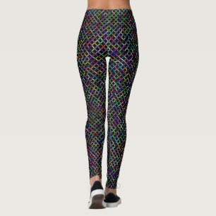 colorful squares geometric unique vibrant pattern leggings