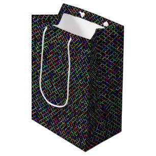 colorful squares geometric unique vibrant pattern medium gift bag