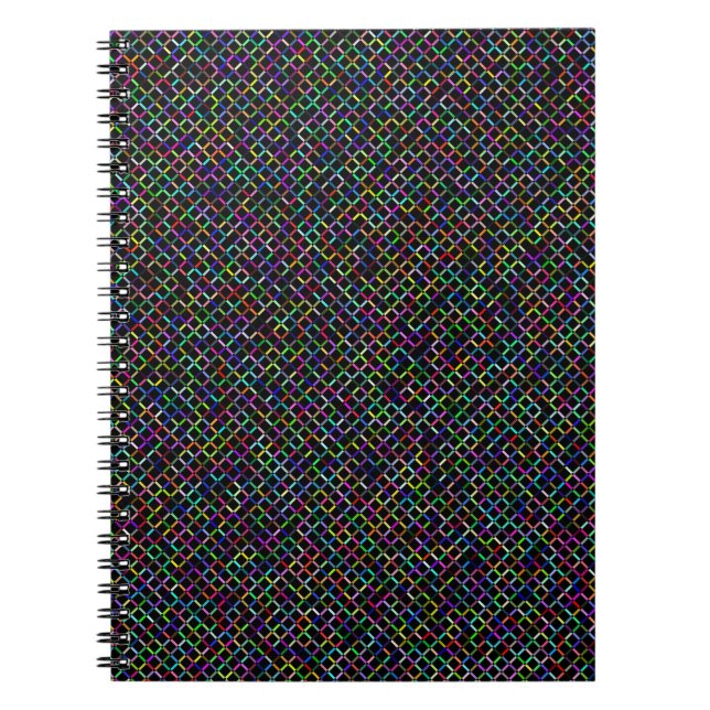 colorful squares geometric unique vibrant pattern notebook (Front)