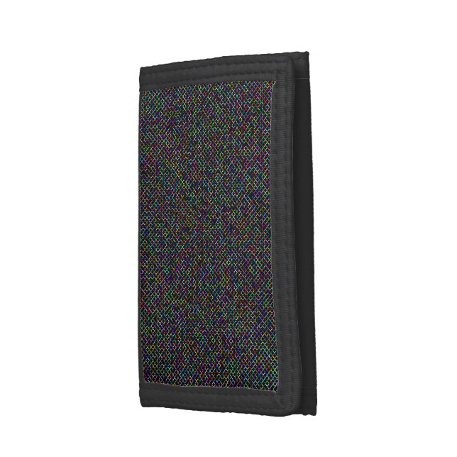 colorful squares geometric unique vibrant pattern tri-fold wallet (Side)
