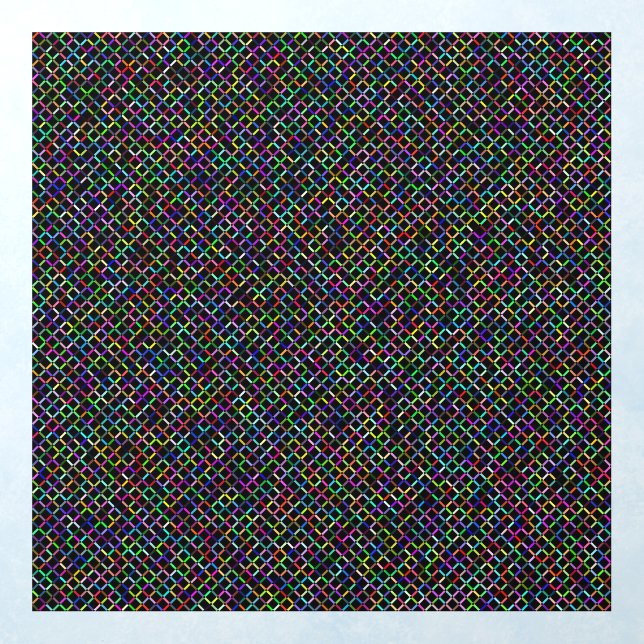 colorful squares geometric unique vibrant pattern wall decal  (Insitu 1)