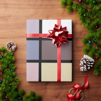 Colorful Squares Geometric  Wrapping Paper