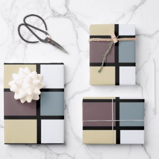 Colorful Squares Geometric  Wrapping Paper Sheets