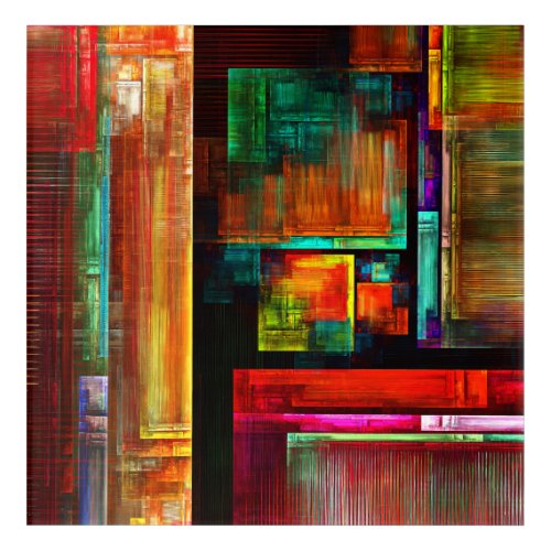 Colorful Squares Modern Abstract Art Pattern 04