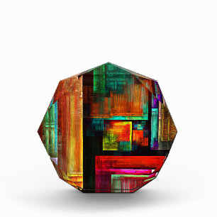 Colorful Squares Modern Abstract Art Pattern #04 Acrylic Award