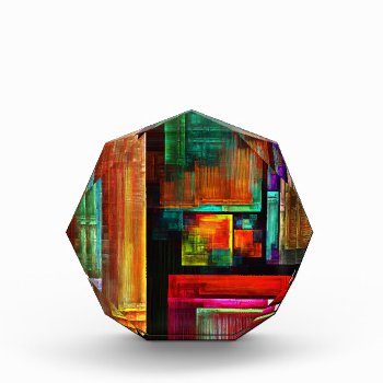 Colorful Squares Modern Abstract Art Pattern #04 Acrylic Award by OniArts at Zazzle