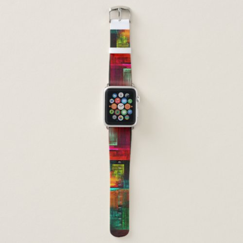 Colorful Squares Modern Abstract Art Pattern 04 Apple Watch Band