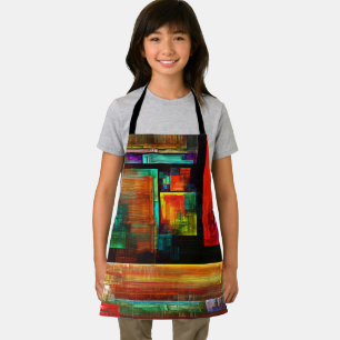 Colorful Squares Modern Abstract Art Pattern #04 Apron