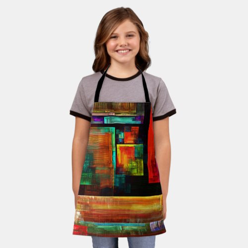 Colorful Squares Modern Abstract Art Pattern 04 Apron