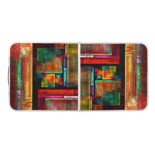 Colorful Squares Modern Abstract Art Pattern #04 Beer Pong Table