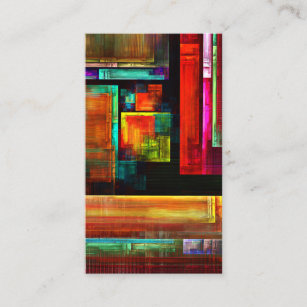 Colorful Squares Modern Abstract Art Pattern #04 Business Card