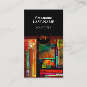 Colorful Squares Modern Abstract Art Pattern #04 Business Card