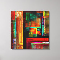 Colorful Squares Modern Abstract Art Pattern #04 Canvas Print