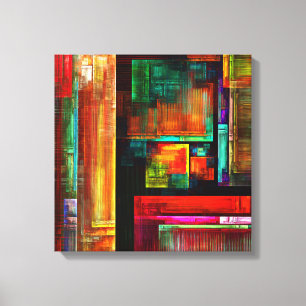 Colorful Squares Modern Abstract Art Pattern #04 Canvas Print