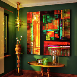 Colorful Squares Modern Abstract Art Pattern #04 Canvas Print