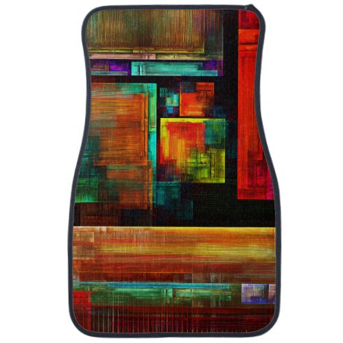 Colorful Squares Modern Abstract Art Pattern 04 Car Floor Mat