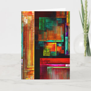 Colorful Squares Modern Abstract Art Pattern #04 Card