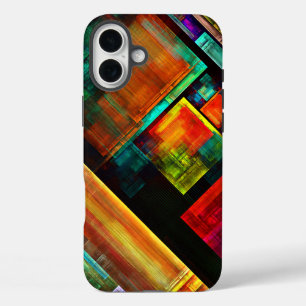 Colorful Squares Modern Abstract Art Pattern #04 iPhone 16 Plus Case