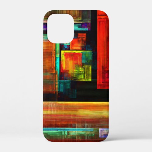 Colorful Squares Modern Abstract Art Pattern 04 iPhone 12 Mini Case