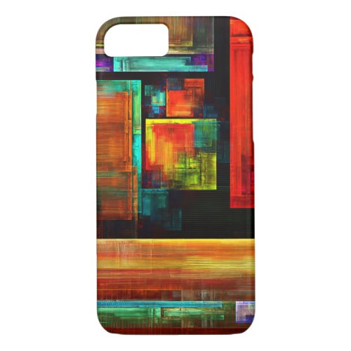 Colorful Squares Modern Abstract Art Pattern 04 iPhone 87 Case