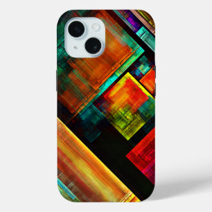 Colorful Squares Modern Abstract Art Pattern #04 iPhone 15 Case