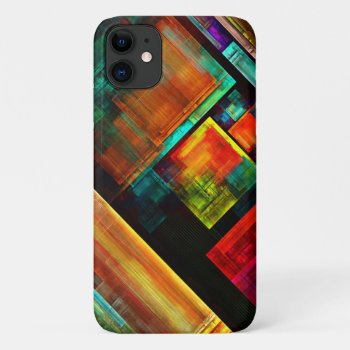 Colorful Squares Modern Abstract Art Pattern #04 Iphone 11 Case by OniArts at Zazzle