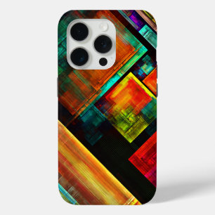 Colorful Squares Modern Abstract Art Pattern #04 iPhone 15 Pro Case