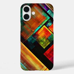 Colorful Squares Modern Abstract Art Pattern #04 iPhone 16 Plus Case