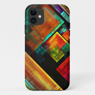 Colorful Squares Modern Abstract Art Pattern #04 iPhone 11 Case