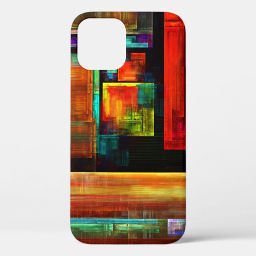 Colorful Squares Modern Abstract Art Pattern 04 iPhone 12 Case