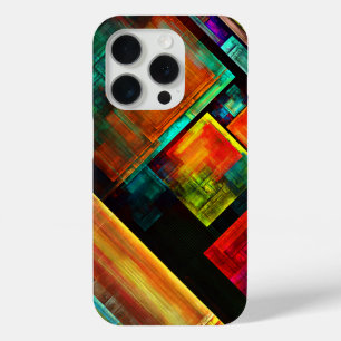 Colorful Squares Modern Abstract Art Pattern #04 iPhone 15 Pro Case