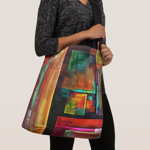 Colorful Squares Modern Abstract Art Pattern 04 Crossbody Bag